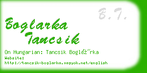 boglarka tancsik business card